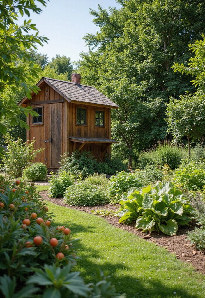 25 Chicken Coop and Garden Layout Plans for Sustainable Living - 18. The Edible Landscape Coop