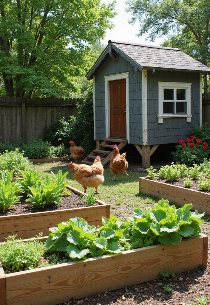 25 Chicken Coop and Garden Layout Plans for Sustainable Living - 7. The Raised Bed Haven