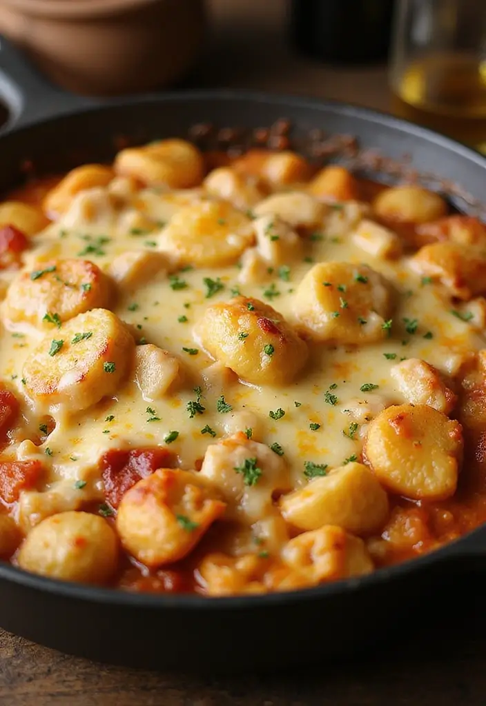 25 Copycat Olive Garden Chicken Gnocchi Recipes You’ll Crave - 16. Chicken Gnocchi Casserole with Cheese