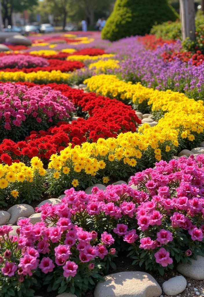 25 Creative Grow a Garden Build Ideas for Roblox Players - 13. Colorful Flower Bed Extravaganza