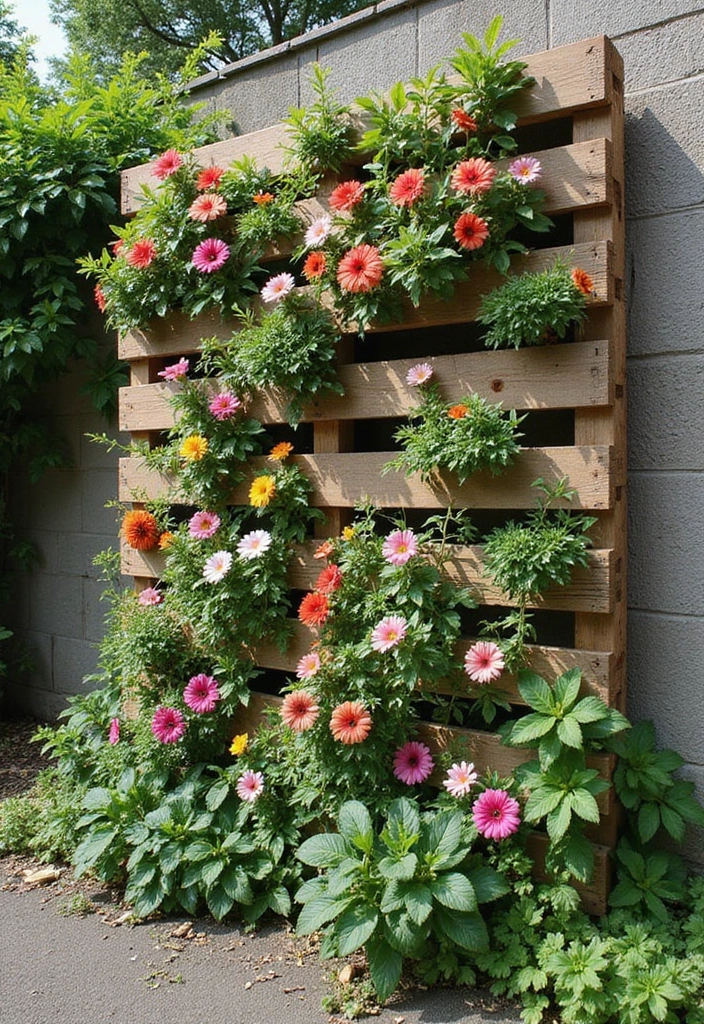 25+ Flower Garden Ideas in Front of House That Add Instant Curb Appeal - 1. Vertical Flower Walls