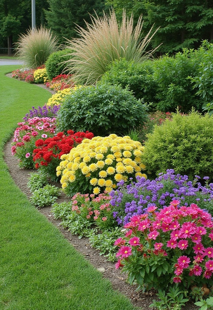 25+ Flower Garden Ideas in Front of House That Add Instant Curb Appeal - 12. Mixed Border Gardens