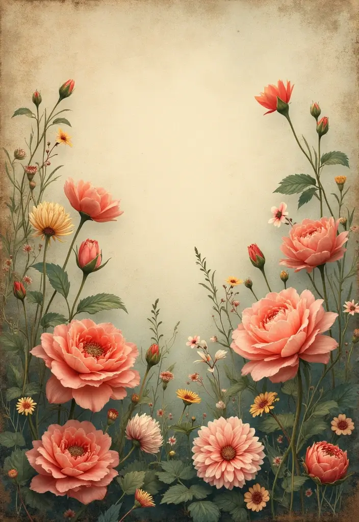 25+ Flower Garden Ideas in Front of House That Add Instant Curb Appeal - 13. Vintage Flower Gardens