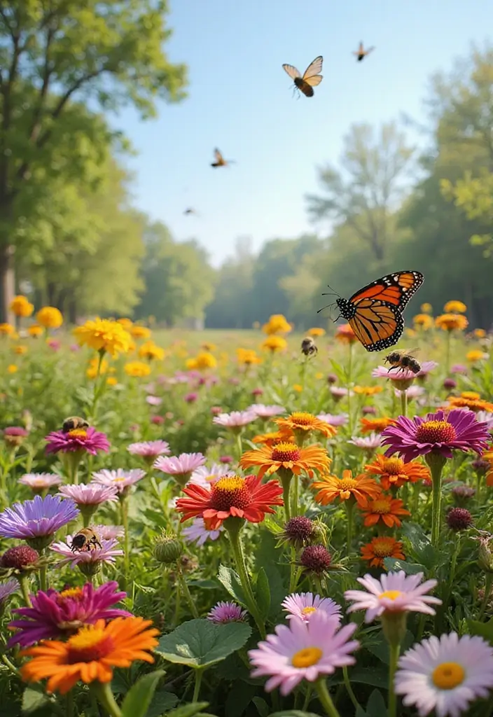 25+ Flower Garden Ideas in Front of House That Add Instant Curb Appeal - 19. Pollinator-Friendly Gardens
