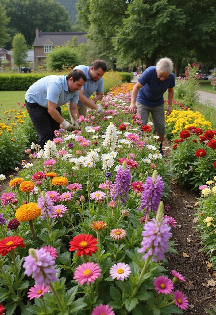 25+ Flower Garden Ideas in Front of House That Add Instant Curb Appeal - 23. Community Flower Gardens