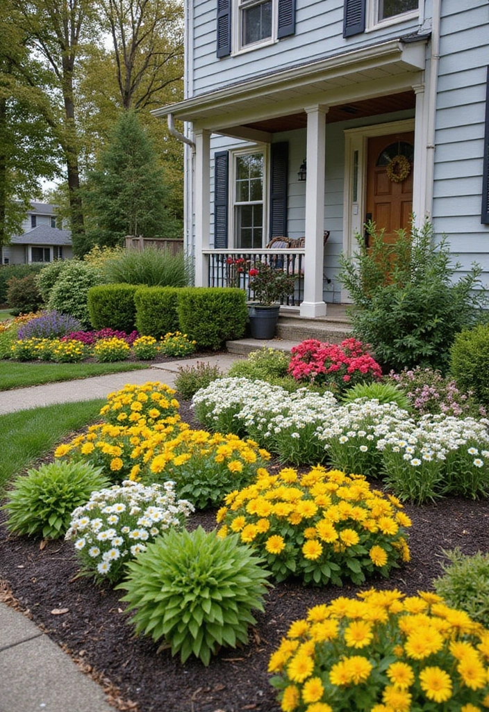 25+ Flower Garden Ideas in Front of House That Add Instant Curb Appeal - 5. Seasonal Flower Rotations