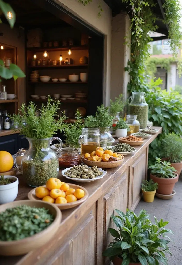 25 Garden Cafe Design Outdoor Coffee Shop Inspirations You’ll Adore - 21. Herbal Tea and Infusion Bar