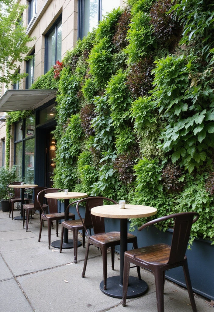 25 Garden Cafe Design Outdoor Coffee Shop Inspirations You’ll Adore - 3. Vertical Gardens