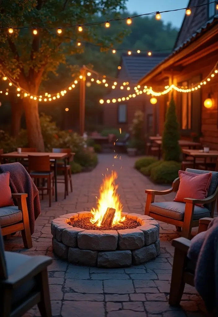 25 Garden Cafe Design Outdoor Coffee Shop Inspirations You’ll Adore - 6. Cozy Fire Pits