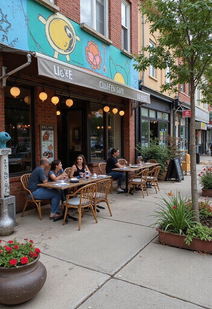 25 Garden Cafe Design Outdoor Coffee Shop Inspirations You’ll Adore - 7. Artistic Features