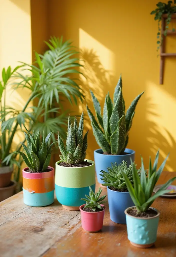 25 Mini Garden Ideas for Small Spaces Full of Charm - 14. Colorful Potted Plants