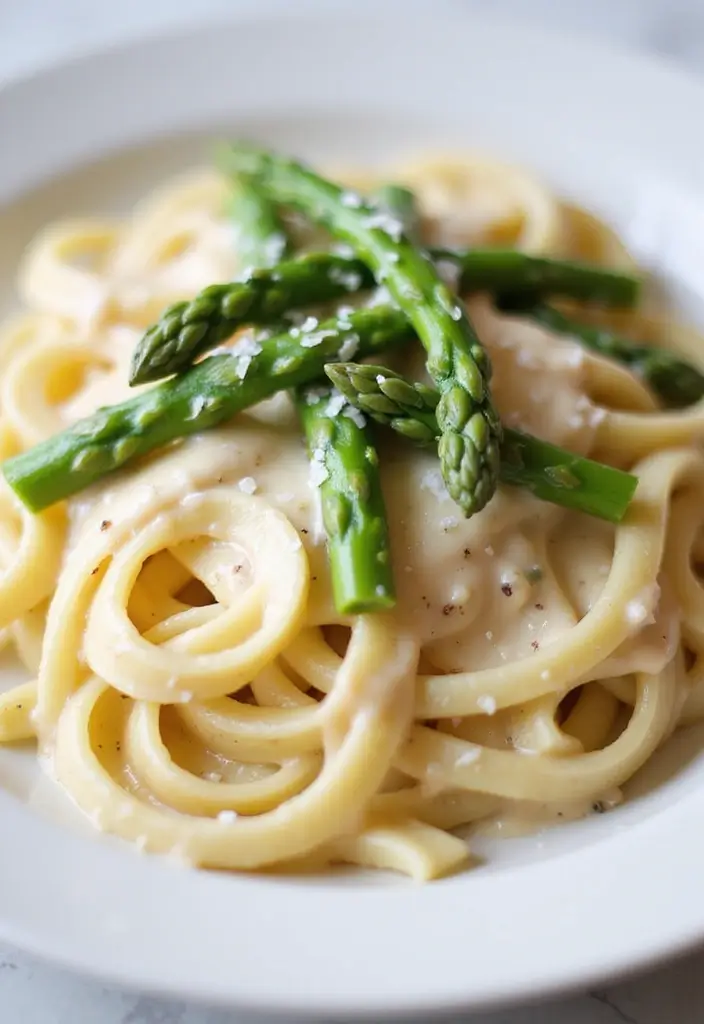 25 Olive Garden Alfredo Sauce Recipe Versions That Taste Just Like the Original - 18. Alfredo Sauce with Asparagus