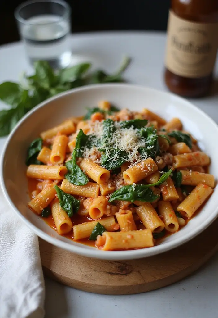 25 Olive Garden Pasta e Fagioli Soup Copycat Recipes to Try Tonight - 9. Pasta e Fagioli with Spinach