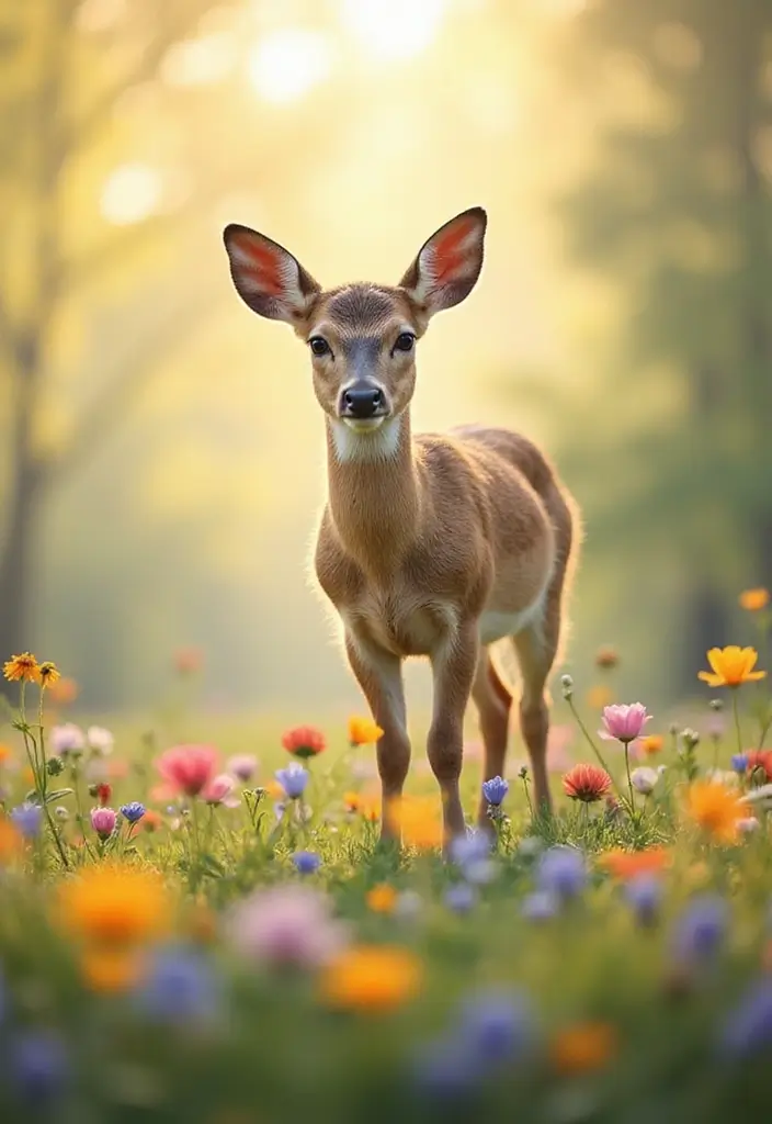 25 Over the Garden Wall PFP Ideas for Your Aesthetic Profile - 14. Gentle Deer Amidst the Wildflowers