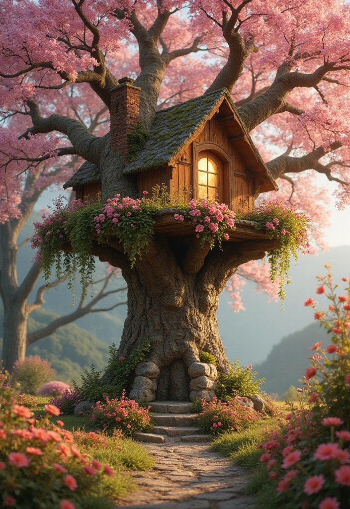 25 Over the Garden Wall PFP Ideas for Your Aesthetic Profile - 18. Magical Treehouse in Blossoms
