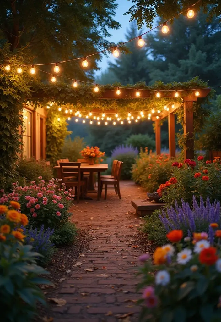 25 Over the Garden Wall PFP Ideas for Your Aesthetic Profile - 25. Whimsical Garden Party with Fairy Lights