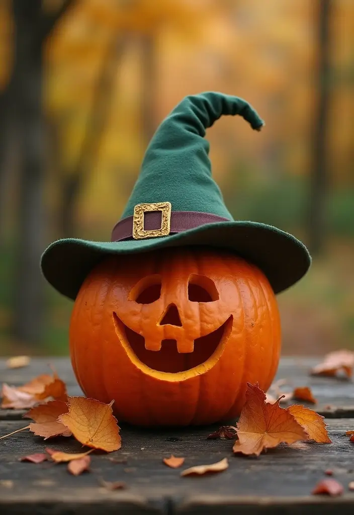 25 Over the Garden Wall Pumpkin Designs Perfect for Halloween - 1. Wirt's Classic Hat Pumpkin