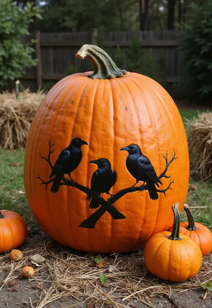 25 Over the Garden Wall Pumpkin Designs Perfect for Halloween - 22. The Hungry Crows