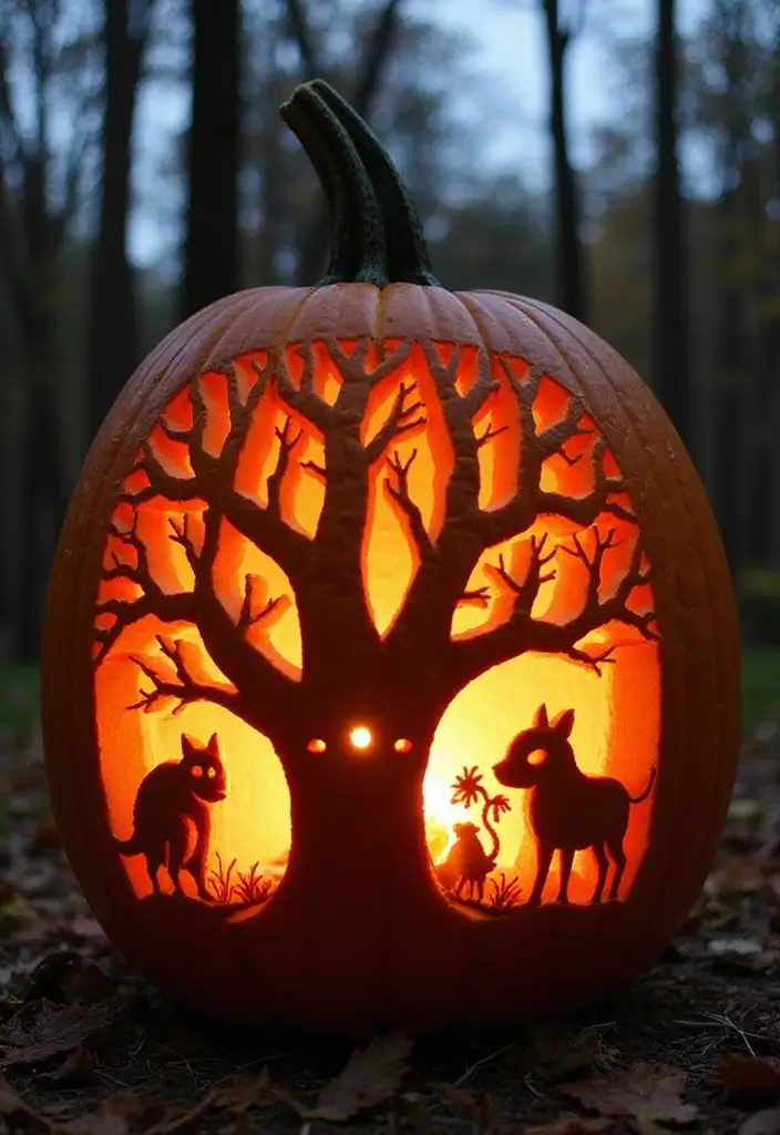 25 Over the Garden Wall Pumpkin Designs Perfect for Halloween - 3. The Mysterious Woods