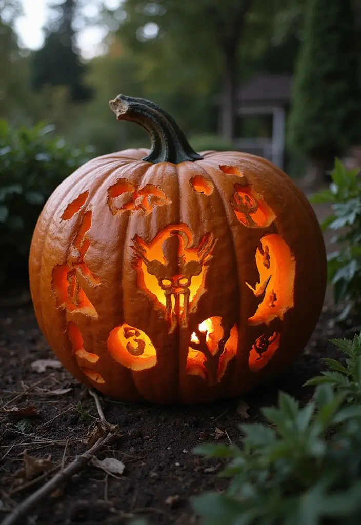 25 Over the Garden Wall Pumpkin Designs Perfect for Halloween - 8. The Great Old Woods