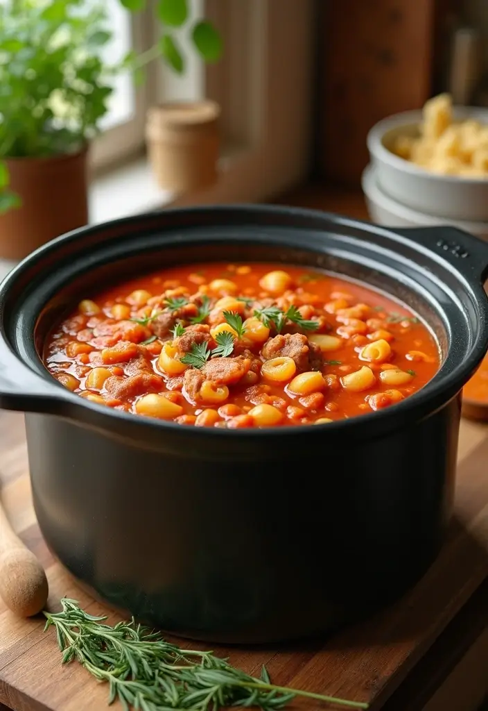 25 Pasta Fagioli Soup Olive Garden Recipes for Cozy Nights - 6. Slow Cooker Pasta Fagioli
