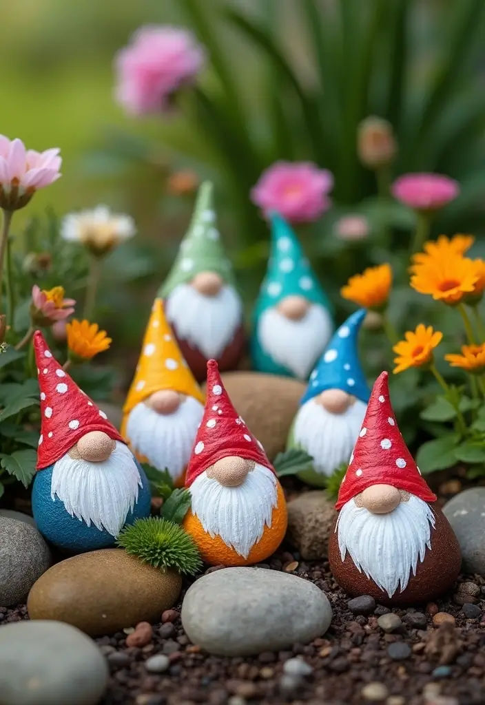 25 Rock Painting Ideas for Garden That Bring Life to Your Yard - 11. Garden Gnomes
