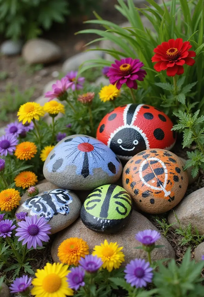 25 Rock Painting Ideas for Garden That Bring Life to Your Yard - 4. Garden Insects