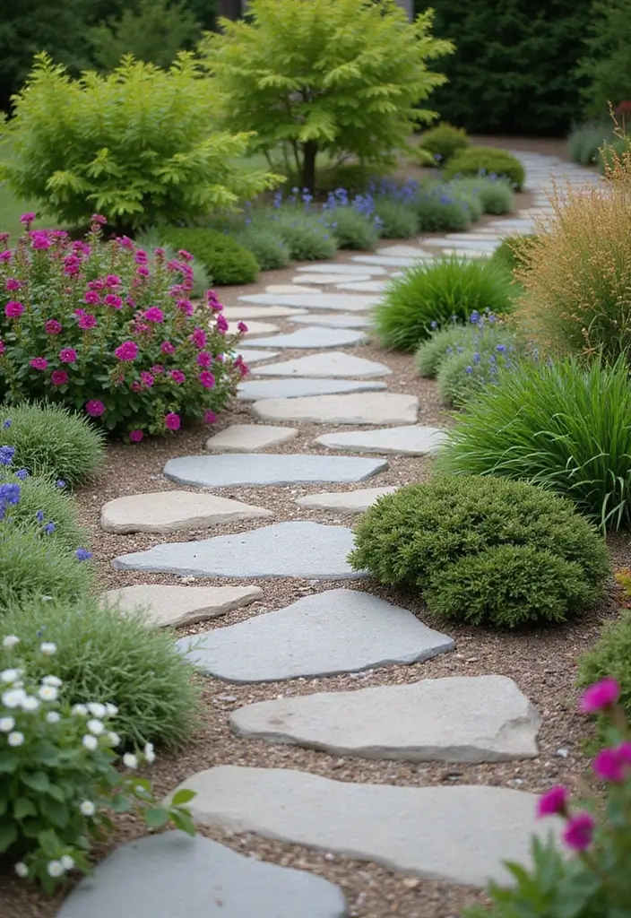 25 Small Garden Design Ideas Low Maintenance and Stylish - 14. Natural Stone Pathways