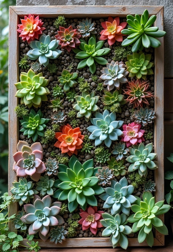 25 Small Garden Design Ideas Low Maintenance and Stylish - 6. Succulent Wall Art
