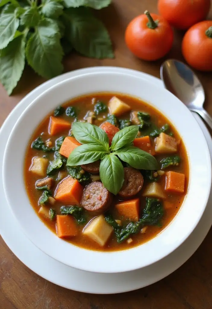 27 Delicious Zuppa Toscana Soup Olive Garden Copycats - 12. Italian Sausage & Spinach Zuppa Toscana