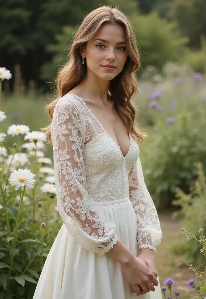 27 Garden Formal Wedding Attire Guest Looks That Shine - 12. Romantic Lace Details