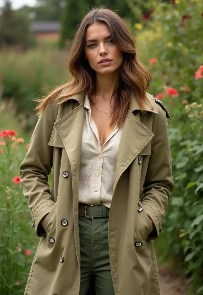 27 Garden Formal Wedding Attire Guest Looks That Shine - 19. Earth-Conscious Outerwear
