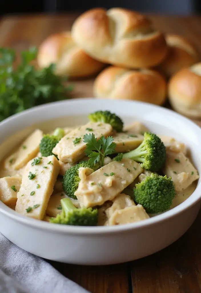 27 Olive Garden Chicken Pasta Crockpot Meals That Are Pure Comfort - 13. Olive Garden Chicken and Broccoli Alfredo