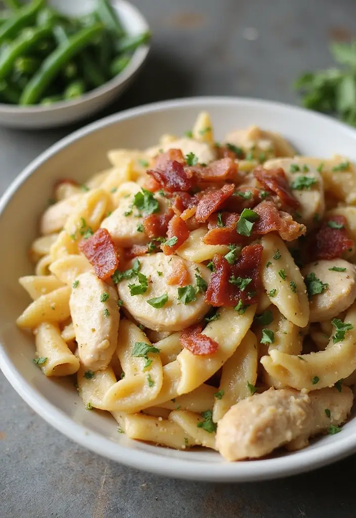 27 Olive Garden Chicken Pasta Crockpot Meals That Are Pure Comfort - 15. Olive Garden Chicken and Bacon Ranch Pasta