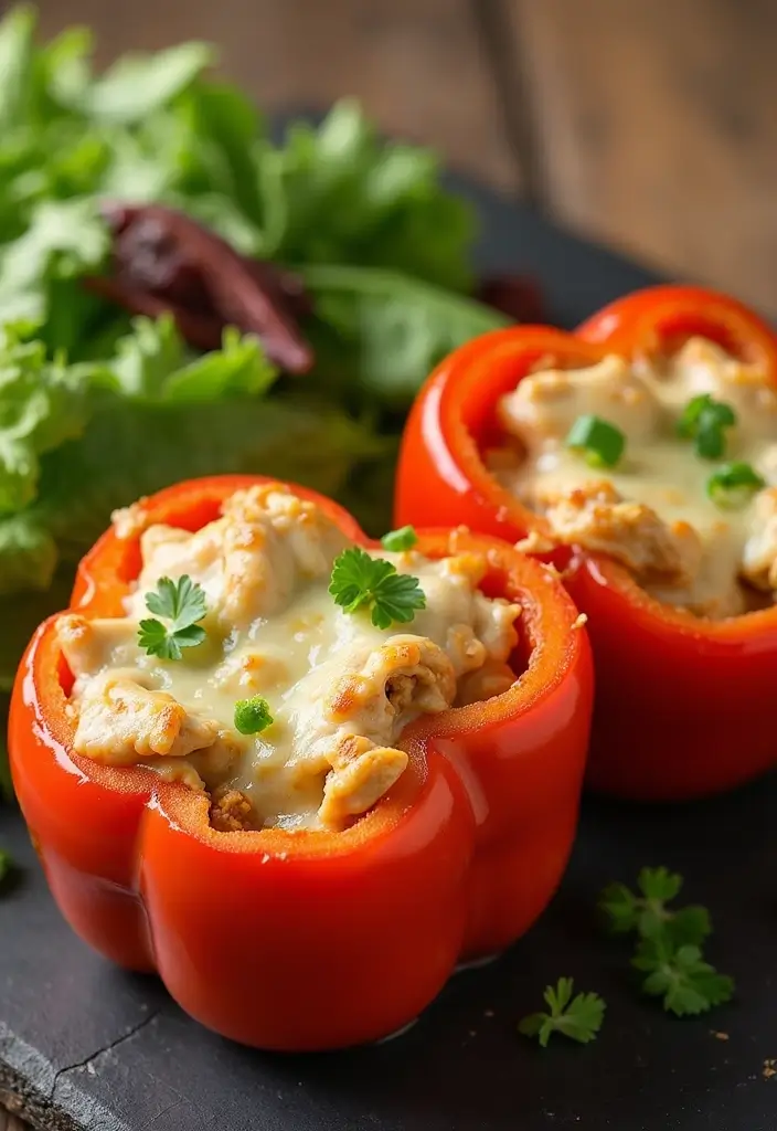 27 Olive Garden Chicken Pasta Crockpot Meals That Are Pure Comfort - 24. Olive Garden Chicken and Cheese Stuffed Peppers