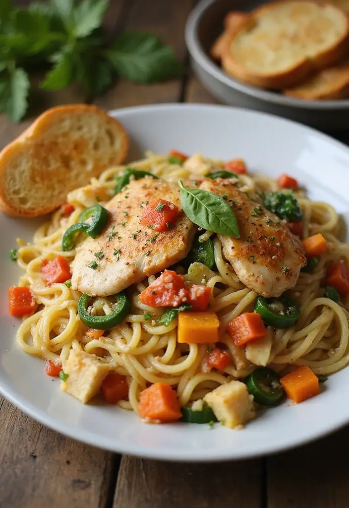 27 Olive Garden Chicken Pasta Crockpot Meals That Are Pure Comfort - 9. Olive Garden Chicken Fettuccine Primavera