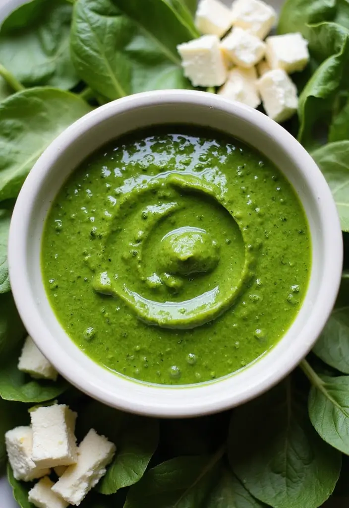 27 Olive Garden Salad Dressing Recipe Variations You Can Make at Home - 6. Spinach and Feta Dressing