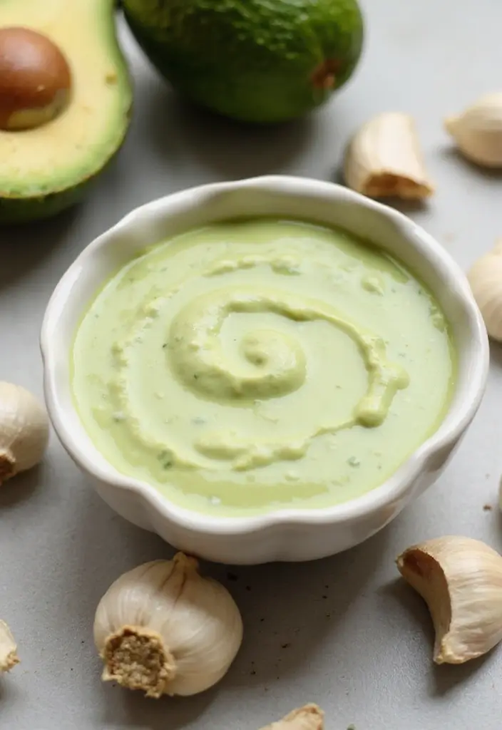 27 Olive Garden Salad Dressing Recipe Variations You Can Make at Home - 9. Creamy Avocado Garlic Dressing