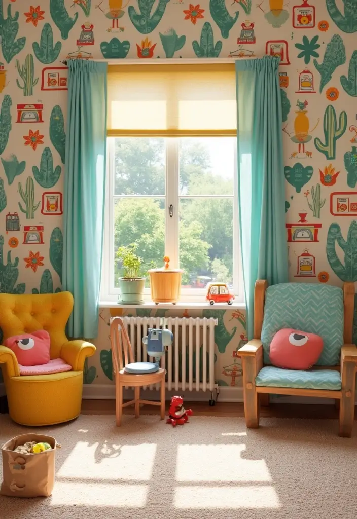 27 Over the Garden Wall Wallpaper Designs for Whimsical Screens - 12. Retro Garden Vibes