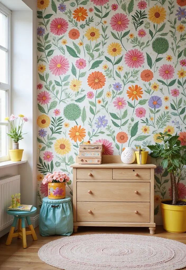 27 Over the Garden Wall Wallpaper Designs for Whimsical Screens - 27. Uplifting Garden Mosaics