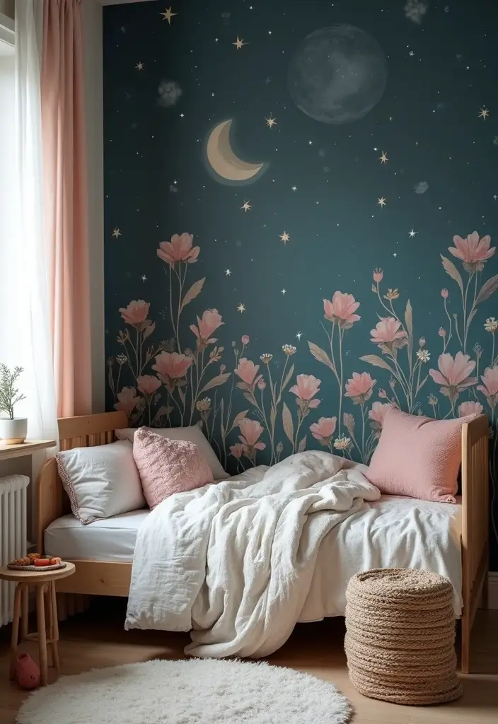 27 Over the Garden Wall Wallpaper Designs for Whimsical Screens - 7. Dreamy Moonlit Garden