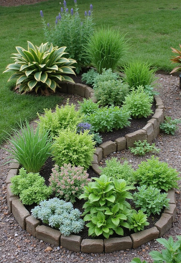 27 Raised Garden Beds Layout Design Landscaping Ideas for a Perfect Backyard - 13. Herb Spiral Raised Beds for Culinary Enthusiasts