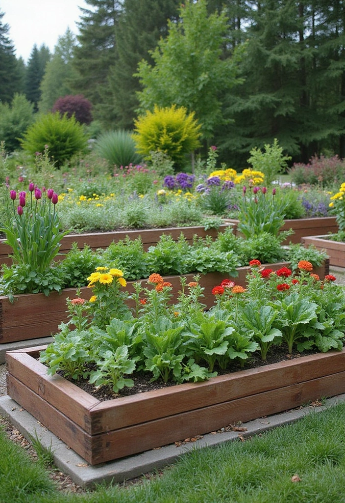 27 Raised Garden Beds Layout Design Landscaping Ideas for a Perfect Backyard - 2. Tiered Raised Beds for Depth and Texture