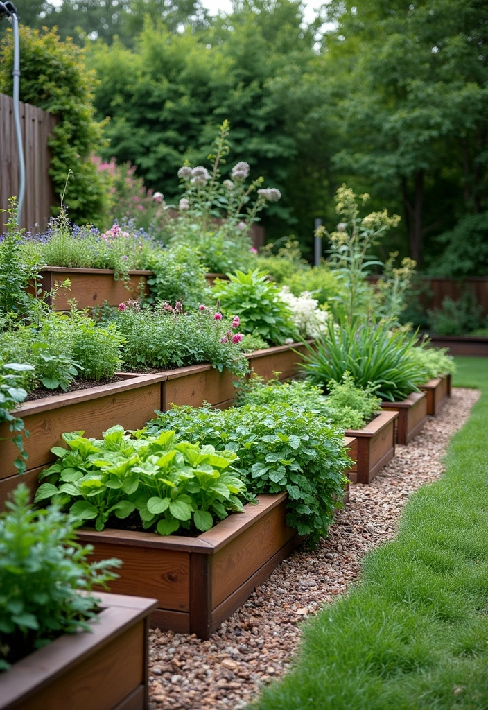 27 Raised Garden Beds Layout Design Landscaping Ideas for a Perfect Backyard - 7. Multi-Level Garden Beds for a Dynamic Look