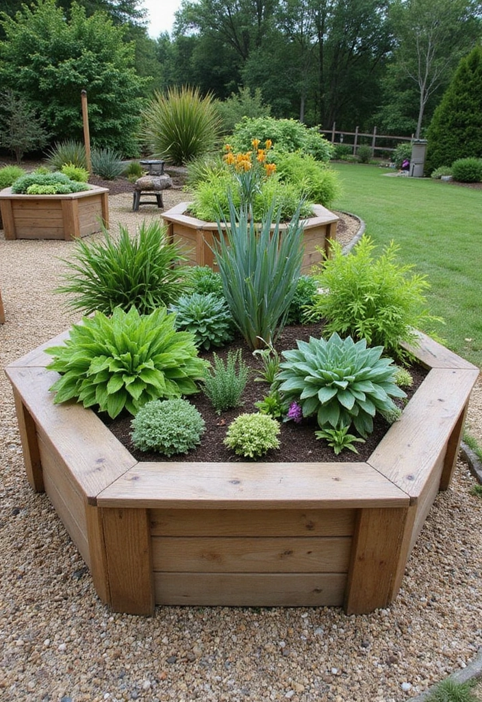27 Raised Garden Beds Layout Design Landscaping Ideas for a Perfect Backyard - 8. Hexagonal Raised Beds: A Unique Shape
