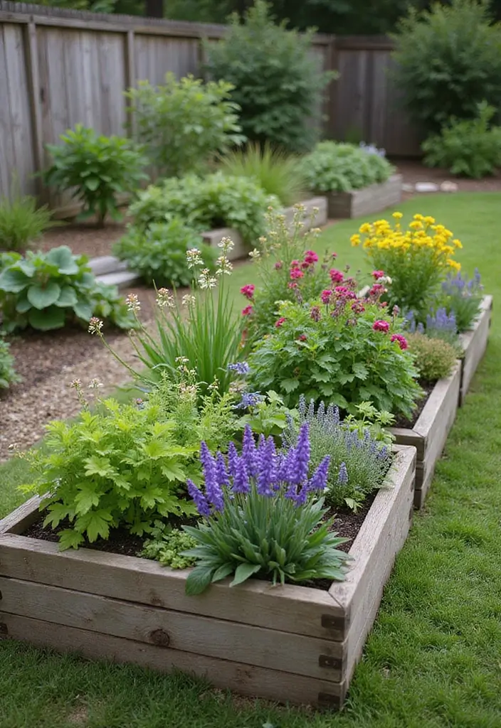 27 Raised Garden Beds Layout Design Landscaping Ideas for a Perfect Backyard - 9. Cottage-Style Raised Beds for a Whimsical Touch