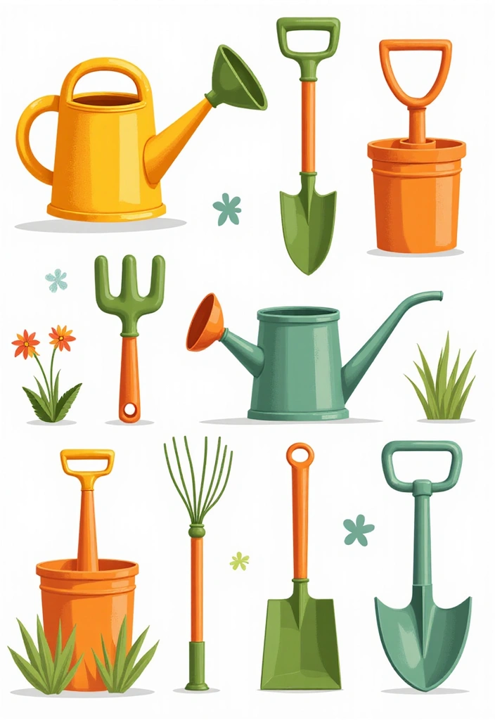 27 Stunning Over the Garden Wall Art You'll Want to Frame - 22. Creative Gardening Tools Art