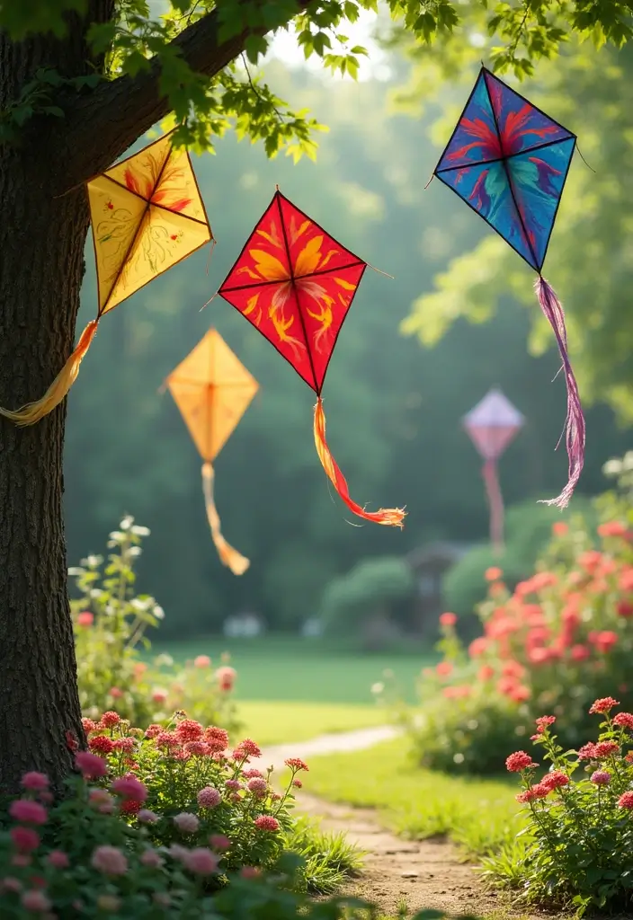 27 Stunning The Beast Over the Garden Wall Art Inspirations - 12. DIY Garden Kites