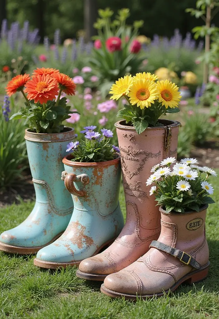 27 Stunning The Beast Over the Garden Wall Art Inspirations - 17. Creative Garden Containers