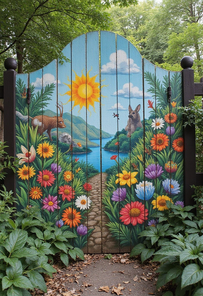 27 Stunning The Beast Over the Garden Wall Art Inspirations - 3. Painted Garden Fences